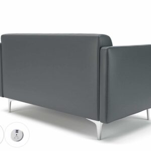 Sonoma Slim Arm 125cm Wide Sofa in Cristina Marrone Ultima Faux Leather with Socket - Image 3