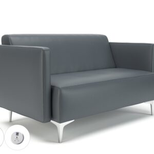 Sonoma Slim Arm 125cm Wide Sofa in Cristina Marrone Ultima Faux Leather with Socket - Image 4