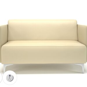 Sonoma Slim Arm 125cm Wide Sofa in Cristina Marrone Ultima Faux Leather with Socket - Image 14