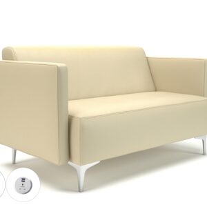 Sonoma Slim Arm 125cm Wide Sofa in Cristina Marrone Ultima Faux Leather with Socket - Image 16