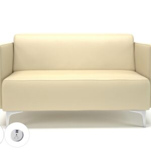 Sonoma Slim Arm 125cm Wide Sofa in Cristina Marrone Ultima Faux Leather with Socket - Image 17