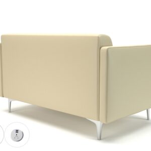 Sonoma Slim Arm 125cm Wide Sofa in Cristina Marrone Ultima Faux Leather with Socket - Image 21