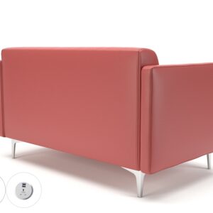 Sonoma Slim Arm 125cm Wide Sofa in Cristina Marrone Ultima Faux Leather with Socket - Image 30
