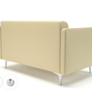 Sonoma Slim Arm 125cm Wide Sofa in Cristina Marrone Ultima Faux Leather with Socket - Image 48