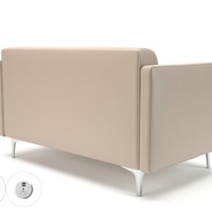 Sonoma Slim Arm 125cm Wide Sofa in Cristina Marrone Ultima Faux Leather with Socket - Image 54