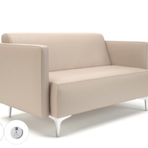 Sonoma Slim Arm 125cm Wide Sofa in Cristina Marrone Ultima Faux Leather with Socket - Image 58