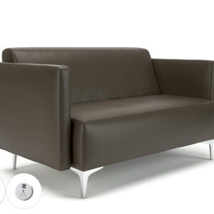 Sonoma Slim Arm 125cm Wide Sofa in Cristina Marrone Ultima Faux Leather with Socket - Image 67