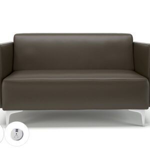 Sonoma Slim Arm 125cm Wide Sofa in Cristina Marrone Ultima Faux Leather with Socket - Image 71