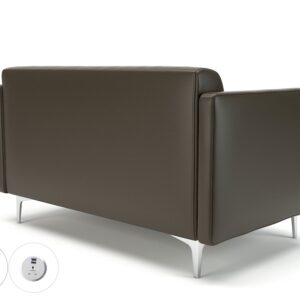 Sonoma Slim Arm 125cm Wide Sofa in Cristina Marrone Ultima Faux Leather with Socket - Image 72