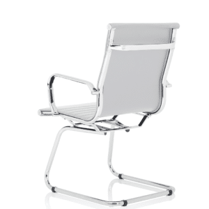 Orleans Black Leather Cantilever Visitor Chair with Arms - Image 12