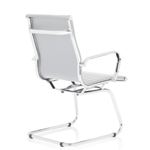 Orleans Black Leather Cantilever Visitor Chair with Arms - Image 13