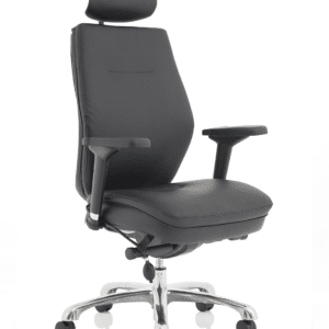 Cascade High Back Black Posture Chair with Arms and Headrest