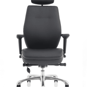 Cascade High Back Black Posture Chair with Arms and Headrest - Image 2