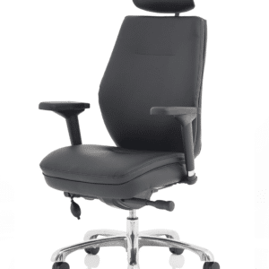 Cascade High Back Black Posture Chair with Arms and Headrest - Image 3