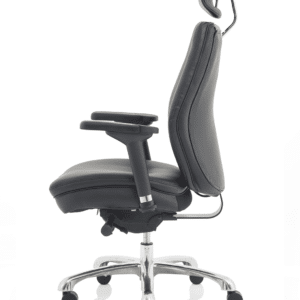 Cascade High Back Black Posture Chair with Arms and Headrest - Image 4