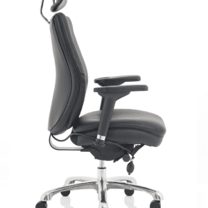 Cascade High Back Black Posture Chair with Arms and Headrest - Image 8