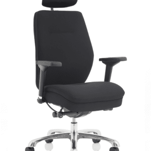 Cascade High Back Black Posture Chair with Arms and Headrest - Image 9