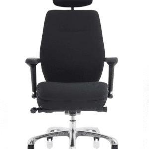 Cascade High Back Black Posture Chair with Arms and Headrest - Image 10