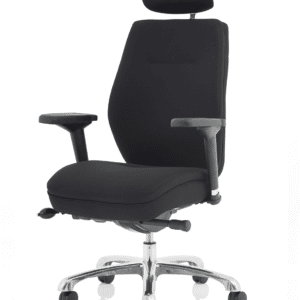 Cascade High Back Black Posture Chair with Arms and Headrest - Image 11