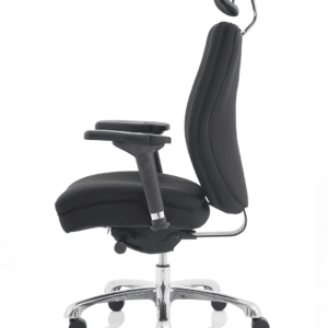 Cascade High Back Black Posture Chair with Arms and Headrest - Image 12
