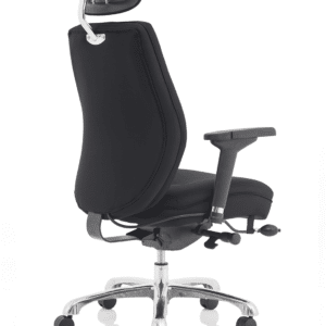 Cascade High Back Black Posture Chair with Arms and Headrest - Image 15