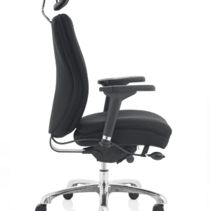 Cascade High Back Black Posture Chair with Arms and Headrest - Image 16