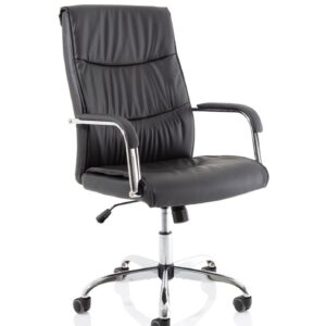 Logan High Back Black Leather Executive Office Chair with Arms