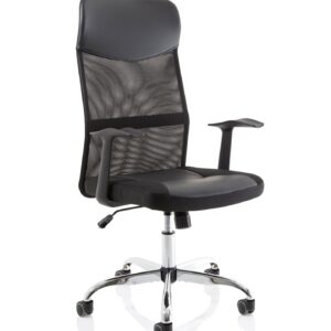 LiteX High Mesh Back Black Executive Office Chair with Arms