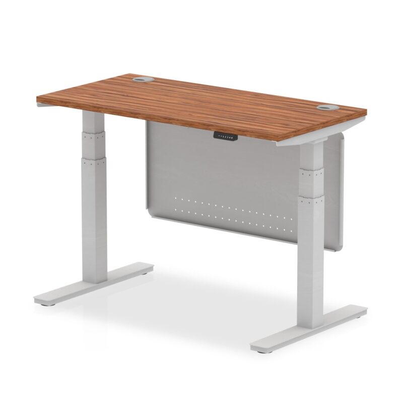 OE - Breeze Height Adjustable Slimline Desk with Cable Ports with Steel Modesty Panel - Image 6