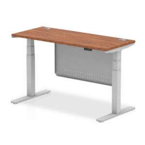 OE - Breeze Height Adjustable Slimline Desk with Cable Ports with Steel Modesty Panel - Image 7