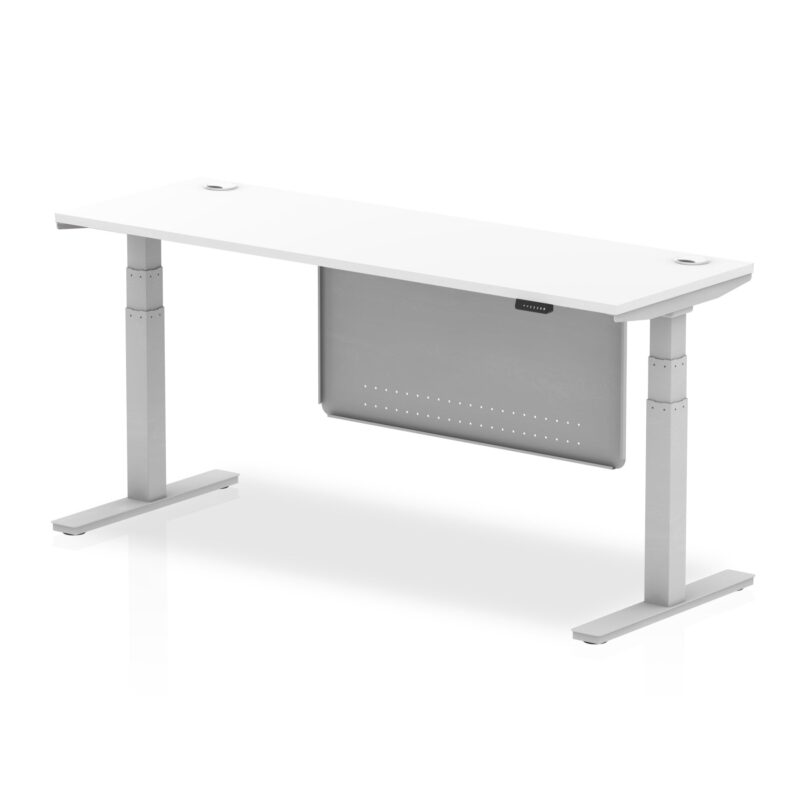 OE - Breeze Height Adjustable Slimline Desk with Cable Ports with Steel Modesty Panel - Image 13
