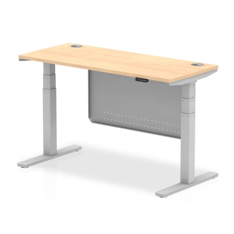 OE - Breeze Height Adjustable Slimline Desk with Cable Ports with Steel Modesty Panel - Image 15