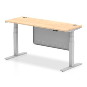 OE - Breeze Height Adjustable Slimline Desk with Cable Ports with Steel Modesty Panel - Image 16