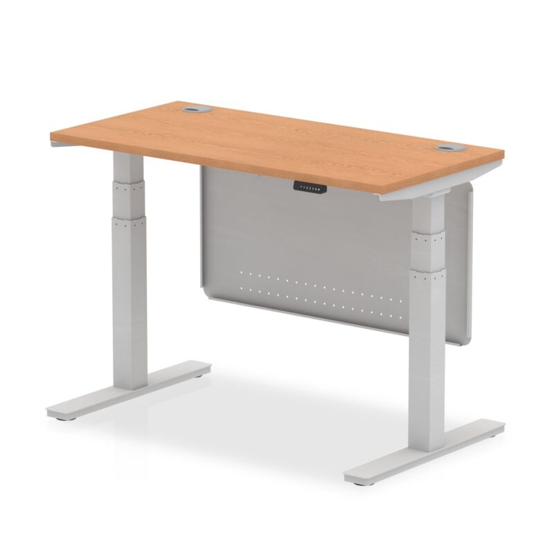 OE - Breeze Height Adjustable Slimline Desk with Cable Ports with Steel Modesty Panel - Image 18