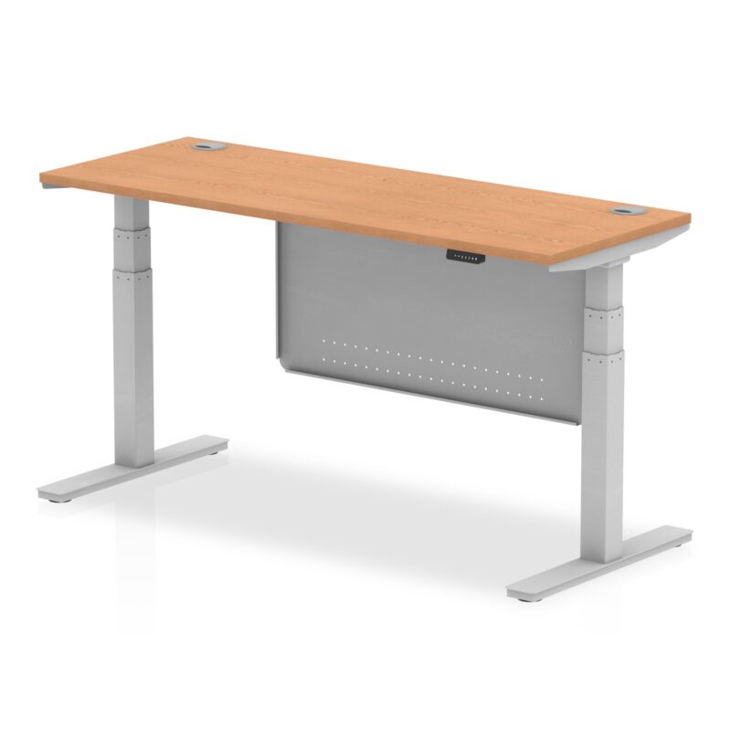 OE - Breeze Height Adjustable Slimline Desk with Cable Ports with Steel Modesty Panel - Image 20