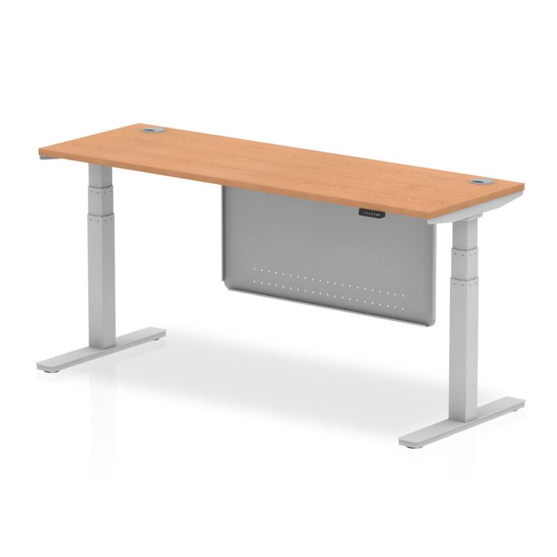 OE - Breeze Height Adjustable Slimline Desk with Cable Ports with Steel Modesty Panel - Image 21