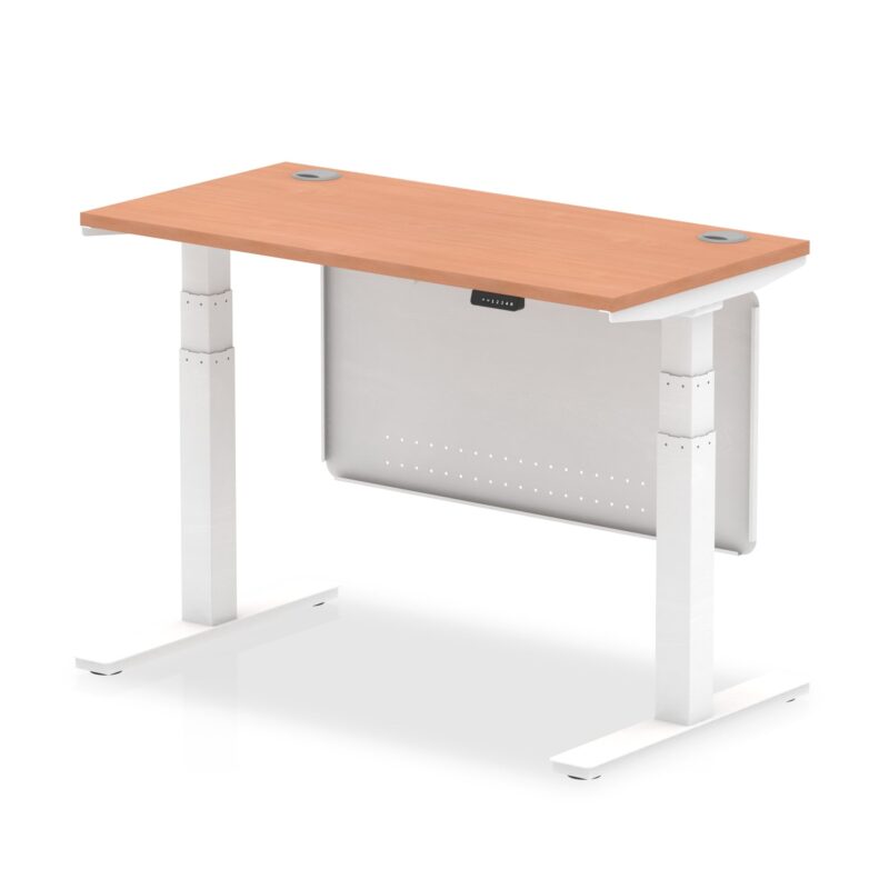 OE - Breeze Height Adjustable Slimline Desk with Cable Ports with Steel Modesty Panel - Image 22