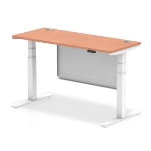OE - Breeze Height Adjustable Slimline Desk with Cable Ports with Steel Modesty Panel - Image 23