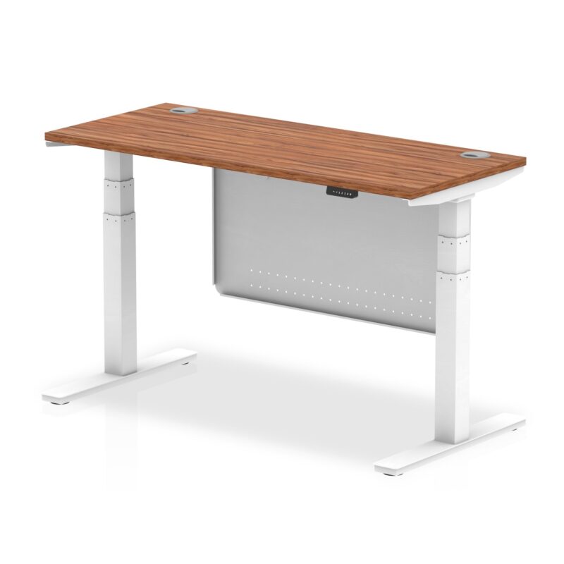 OE - Breeze Height Adjustable Slimline Desk with Cable Ports with Steel Modesty Panel - Image 27