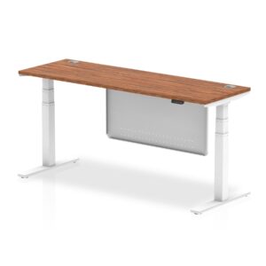 OE - Breeze Height Adjustable Slimline Desk with Cable Ports with Steel Modesty Panel - Image 29