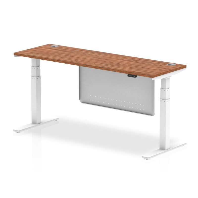 OE - Breeze Height Adjustable Slimline Desk with Cable Ports with Steel Modesty Panel - Image 29
