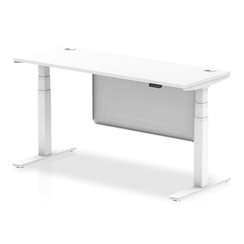 OE - Breeze Height Adjustable Slimline Desk with Cable Ports with Steel Modesty Panel - Image 32
