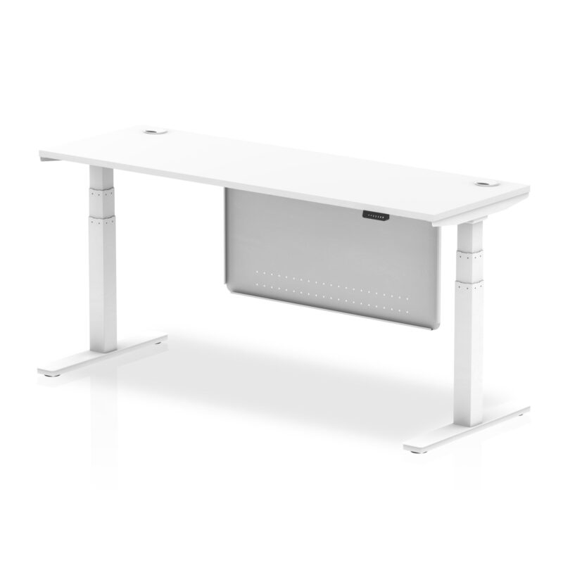 OE - Breeze Height Adjustable Slimline Desk with Cable Ports with Steel Modesty Panel - Image 33