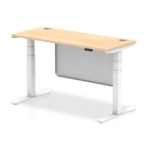 OE - Breeze Height Adjustable Slimline Desk with Cable Ports with Steel Modesty Panel - Image 35