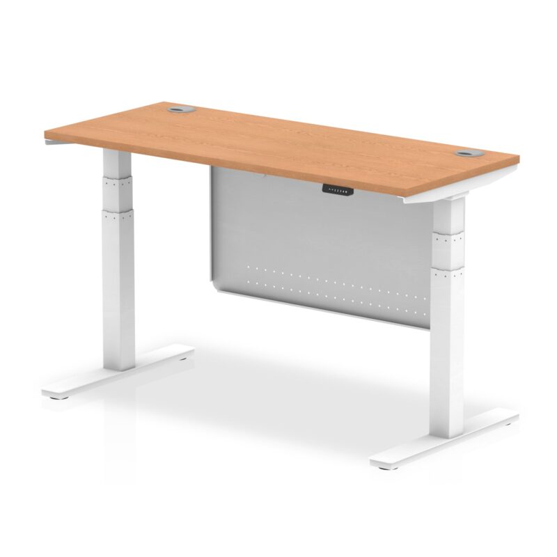 OE - Breeze Height Adjustable Slimline Desk with Cable Ports with Steel Modesty Panel - Image 38