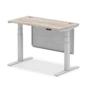 OE - Breeze Height Adjustable Slimline Desk with Cable Ports with Steel Modesty Panel - Image 41