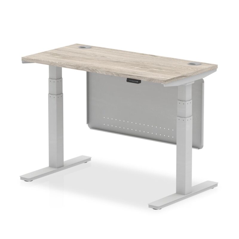 OE - Breeze Height Adjustable Slimline Desk with Cable Ports with Steel Modesty Panel - Image 41