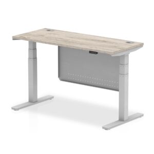OE - Breeze Height Adjustable Slimline Desk with Cable Ports with Steel Modesty Panel - Image 42