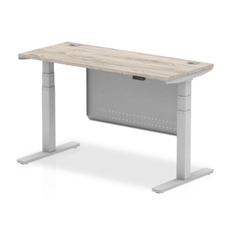 OE - Breeze Height Adjustable Slimline Desk with Cable Ports with Steel Modesty Panel - Image 42