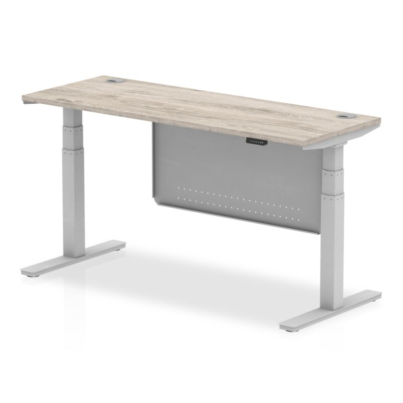 OE - Breeze Height Adjustable Slimline Desk with Cable Ports with Steel Modesty Panel - Image 43